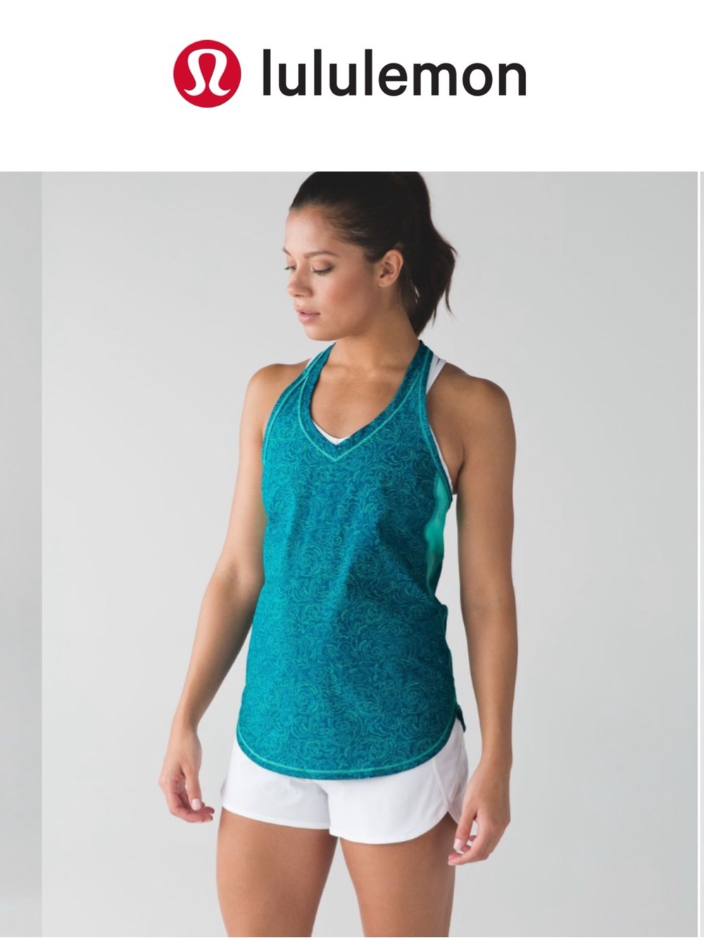 lululemon Fast Lane Singlet - Foil Manifesto Bali breeze